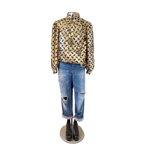 VINTAGE - TRANSITIONS by SEARS METALLIC BLOUSE - Picture 1 of 10